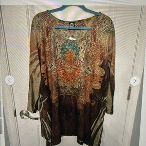 Paisley Print Cali Style Tunic 3XL